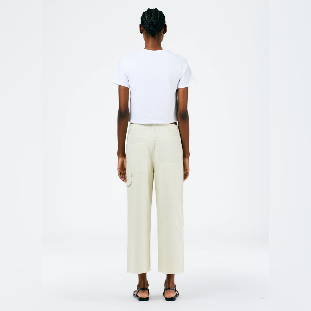 TIBI Tan Twill Wide-Leg Carpenter Crop Pants size 29